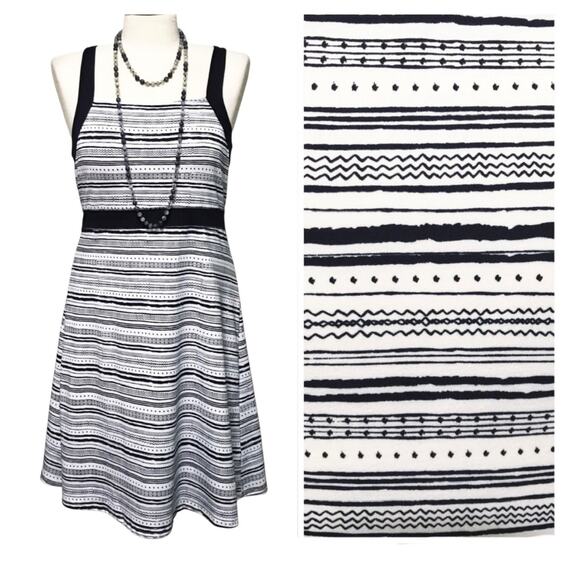 Soybu Dresses & Skirts - NEW Soybu Geo Wavy Striped Athletic Sporty Stretch Racerback Tank Dress Small